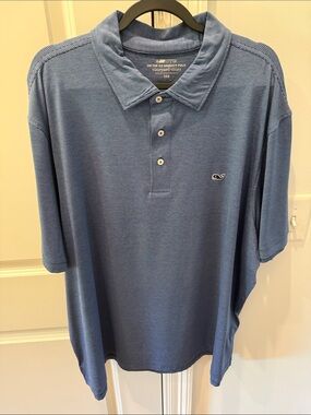 Vineyard Vines Men’s Light Blue Micro-Striped Polo